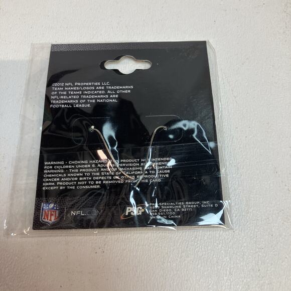 NFL Griffin Redskins Pierced Earrings Enamel Silver tone Dangle 3/4" - Picture 2 of 2